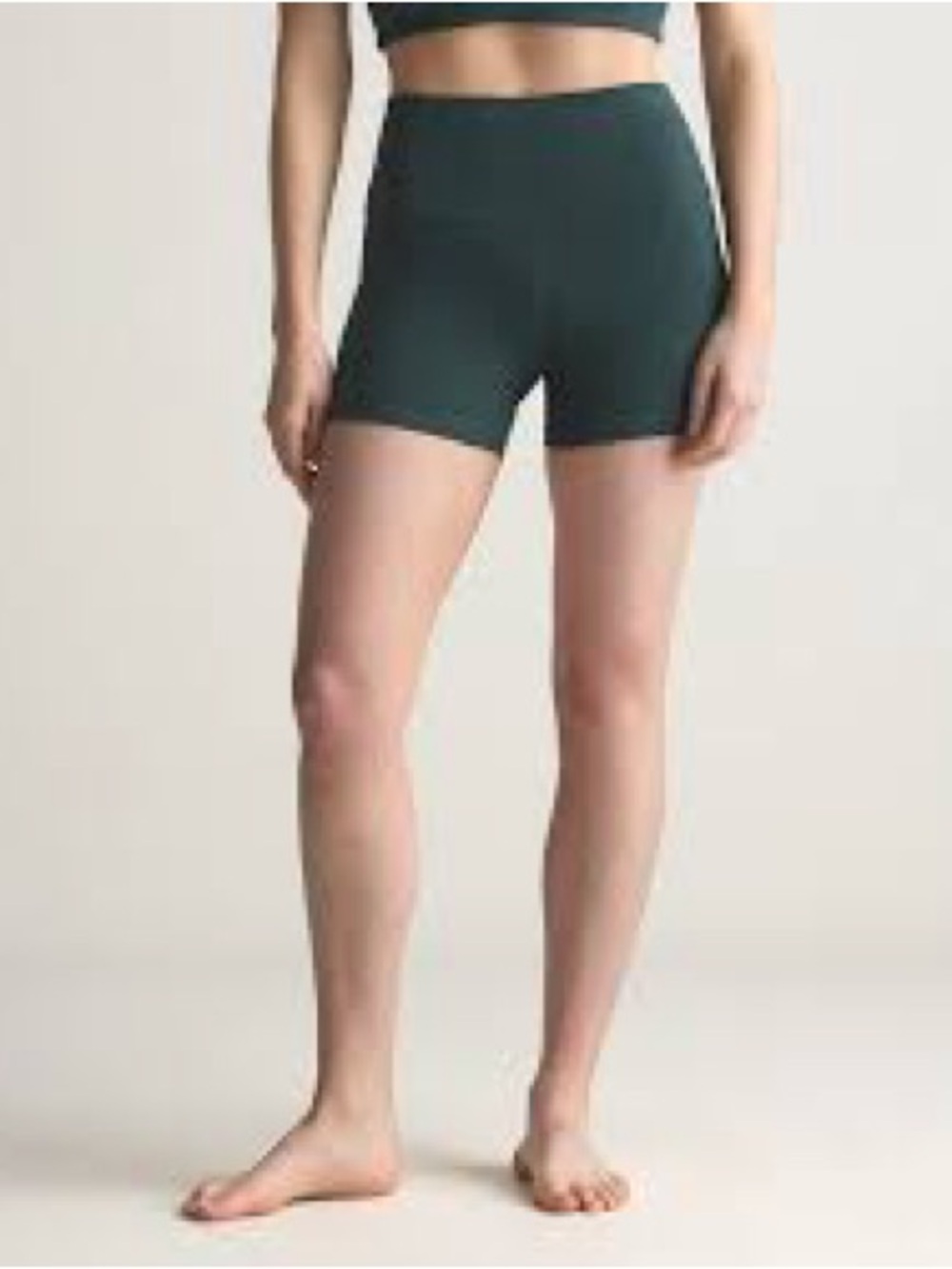 Quince Deep Green High-Rise Bike Short